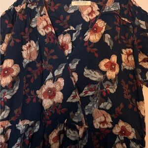Christy Dawn Navy and Red Floral Blouse